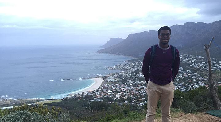 Student on a cliff